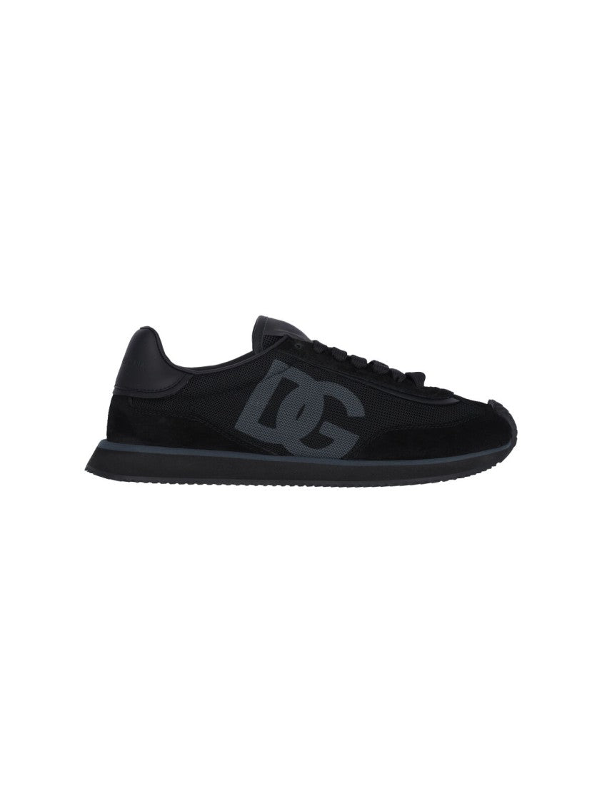 Dolce & Gabbana Black Dg Cushion Suede Sneakers