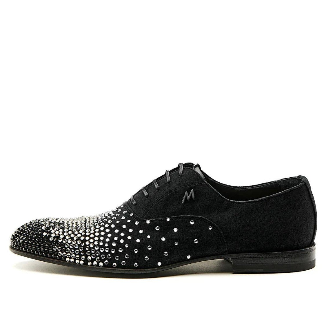Mimanera Black Velvet Swarovski Showman Oxford Shoes