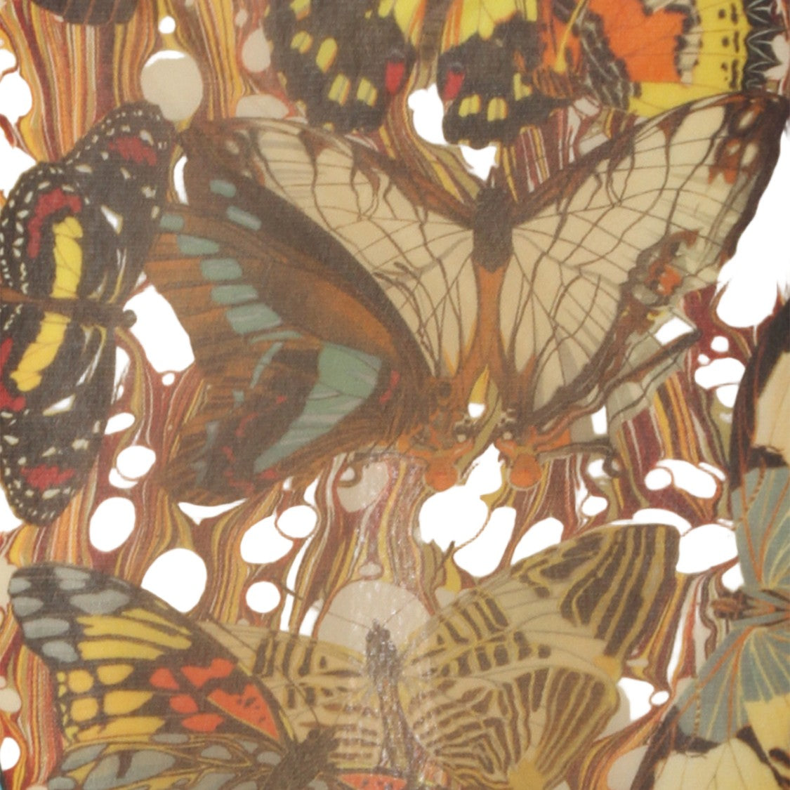 Jean Paul Gaultier Butterfly Print Midi Skirt With Elastic Waistband