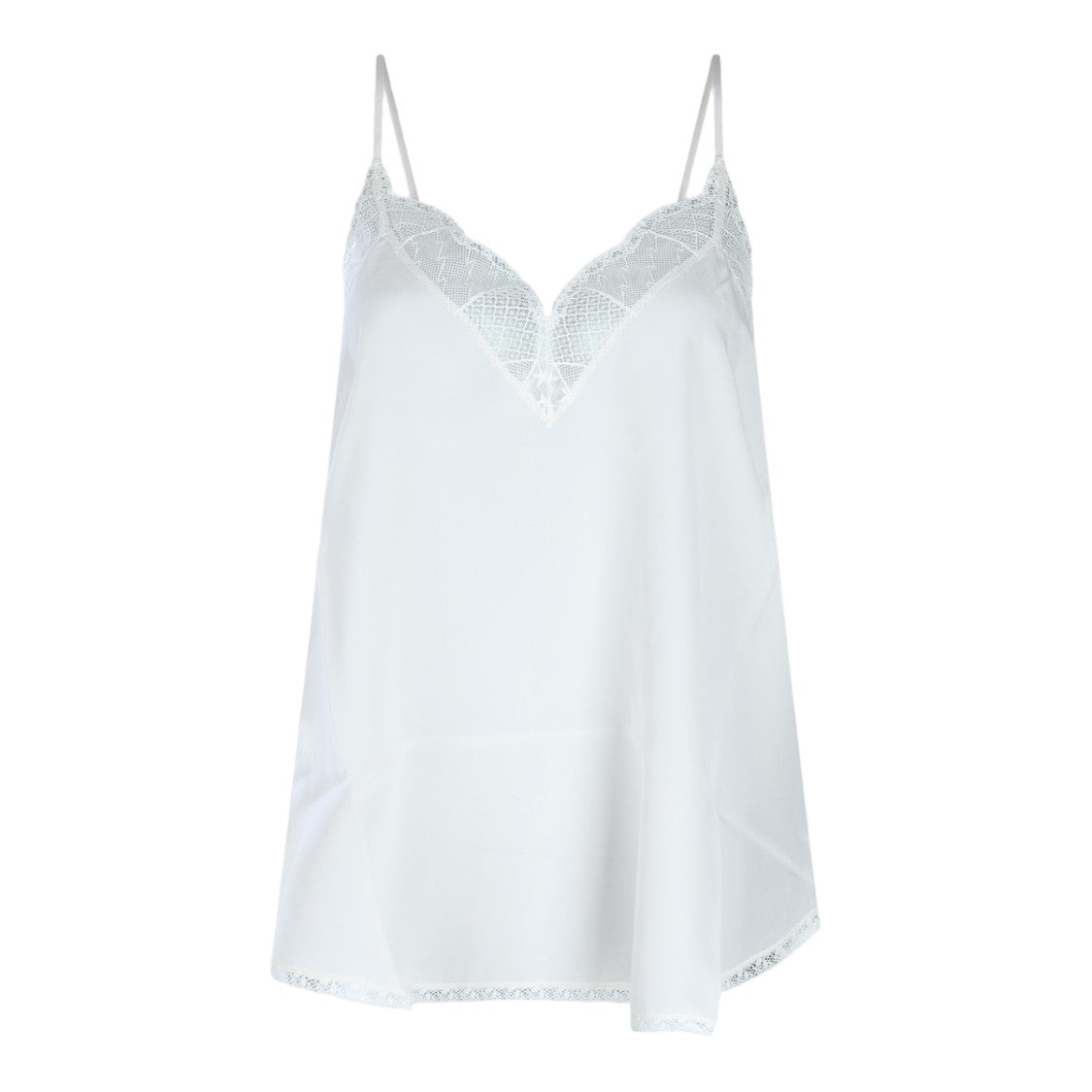 Zadig & Voltaire Delicate White Camisole With Lace Trim