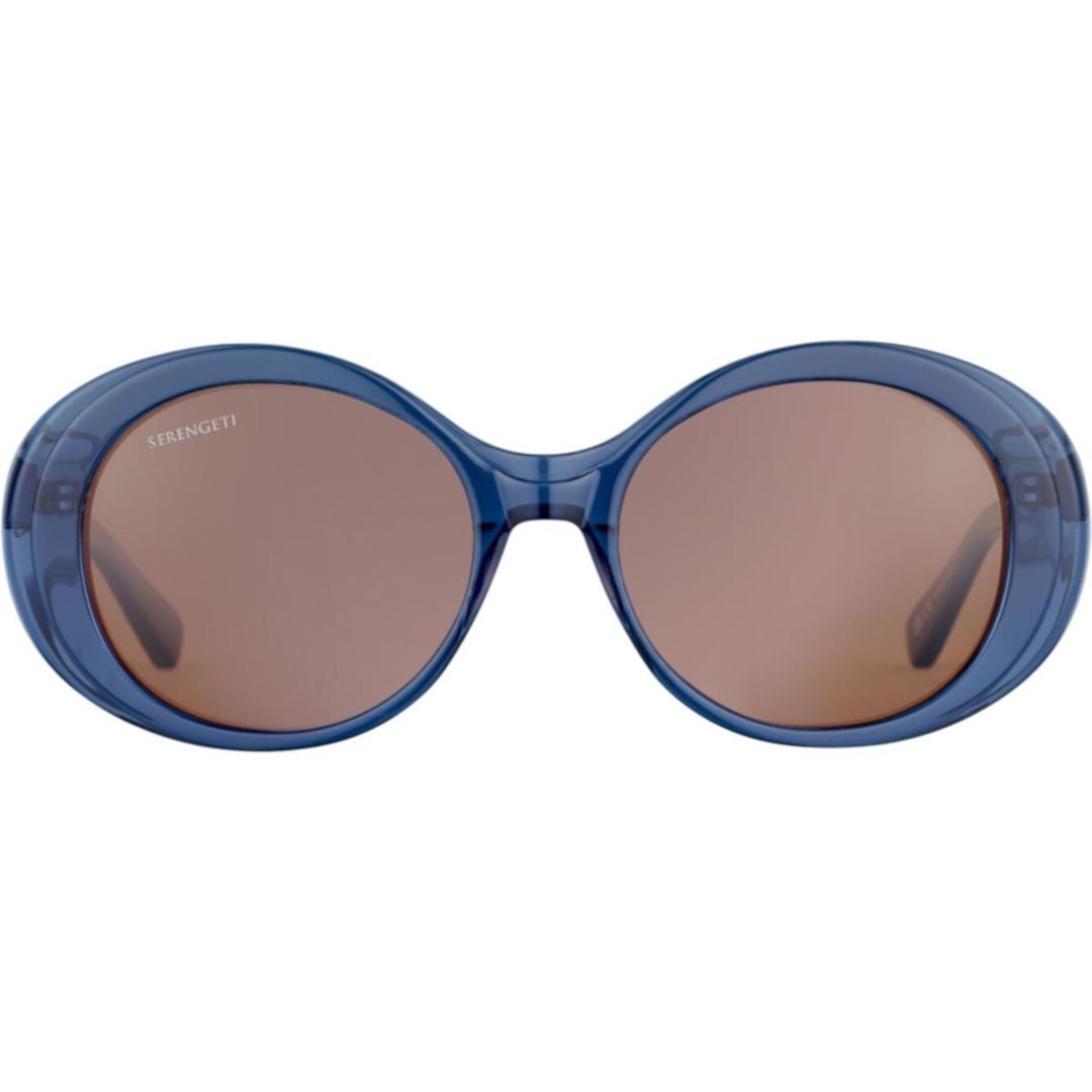 Serengeti Bacall Translucent Blue Frame Sunglasses With Brown-Tinted Lenses