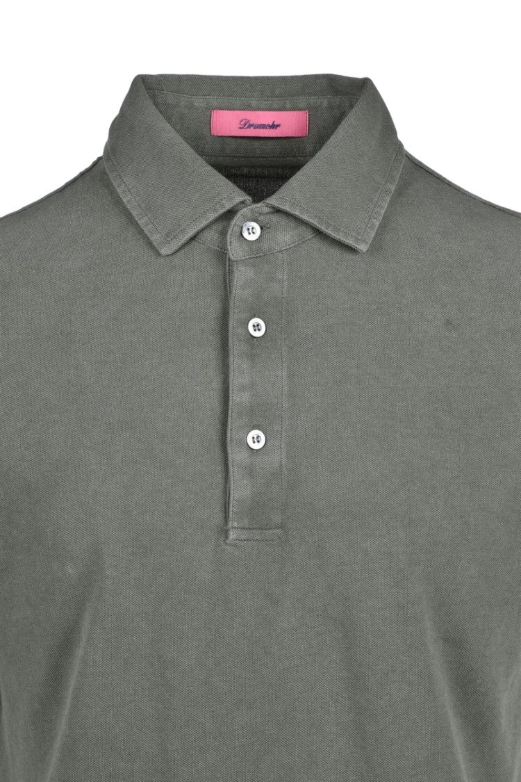 Drumohr Military Green Cotton Polo Shirt