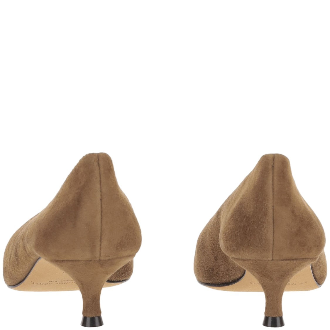 Le Monde Béryl Beige Pointed-Toe Low Kitten Heel Suede Pumps