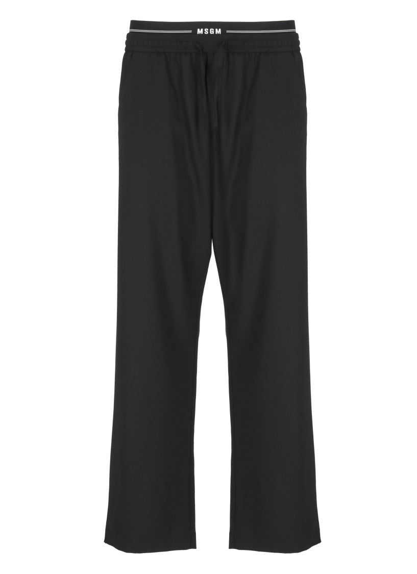 Msgm Black Wool Pants