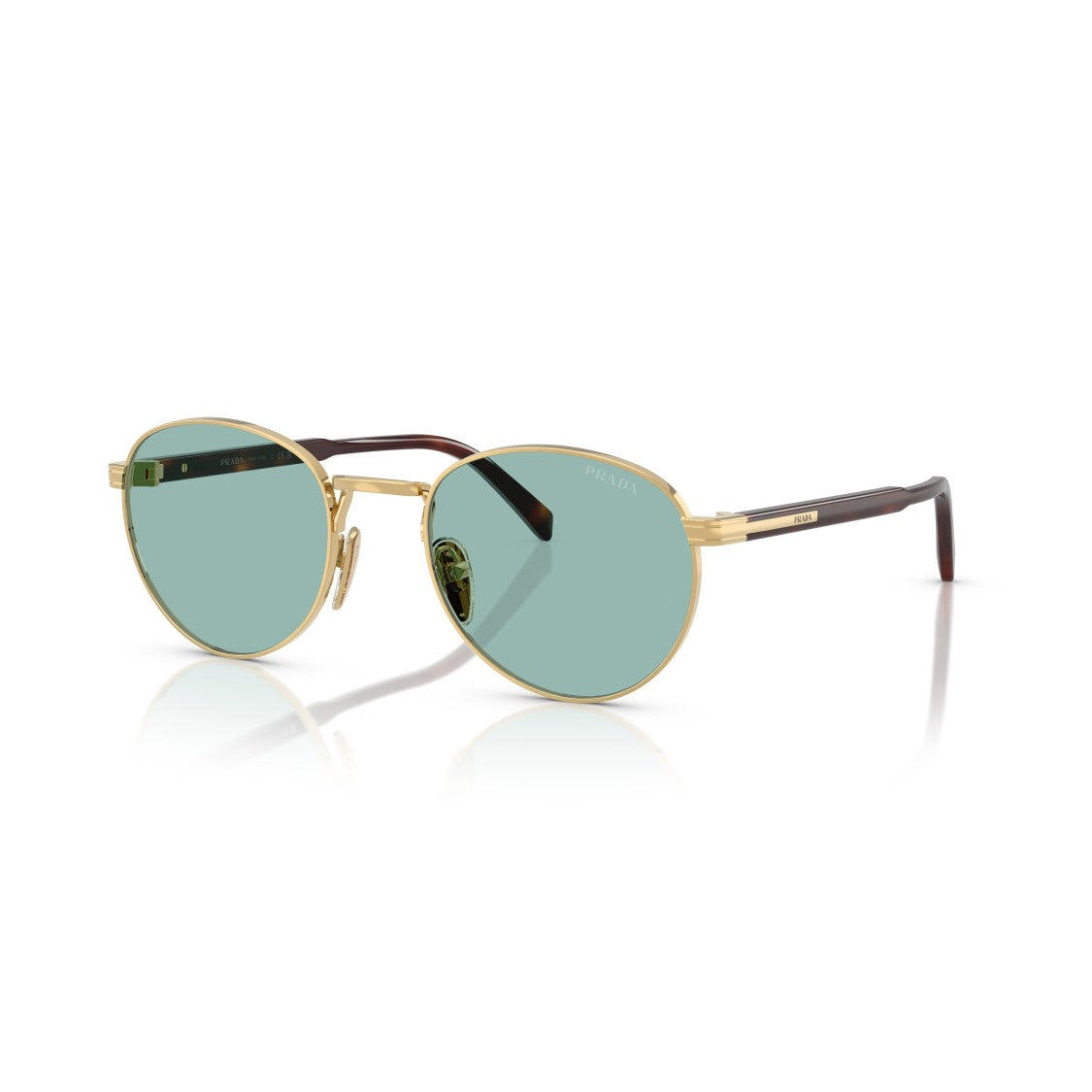 Prada 0Pr B51s Round Green-Tinted Lenses