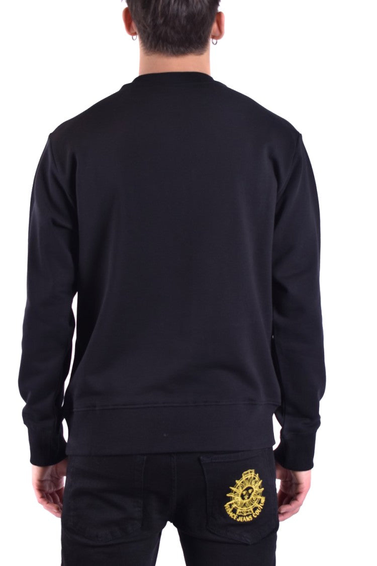 Versace Jeans Couture Black Sweatshirt With Bold Logo Print