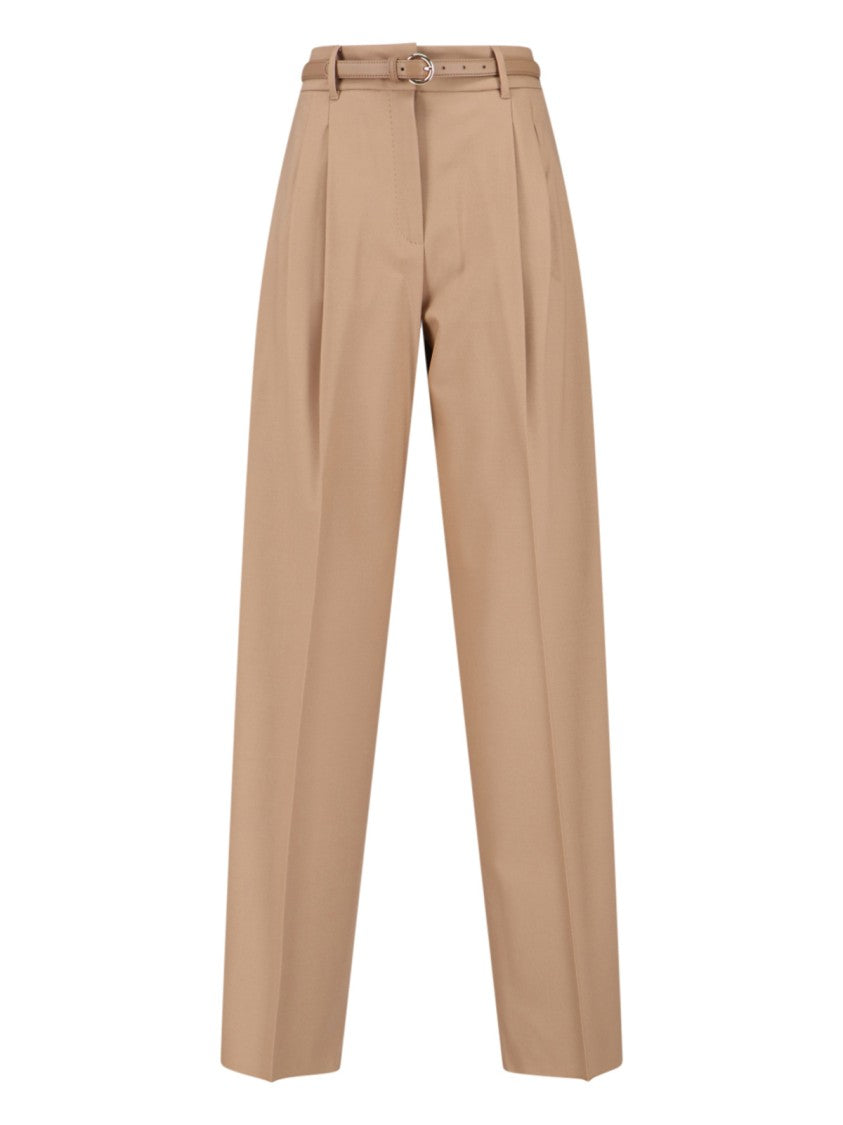 Max Mara Trousers With Belt – Beige