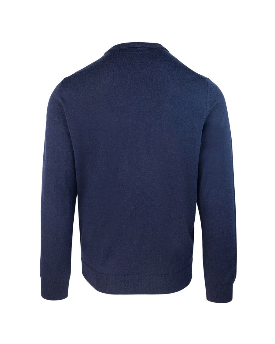 Lacoste Merino Wool Sweater With Ribbed Detailing And Logo Emblem