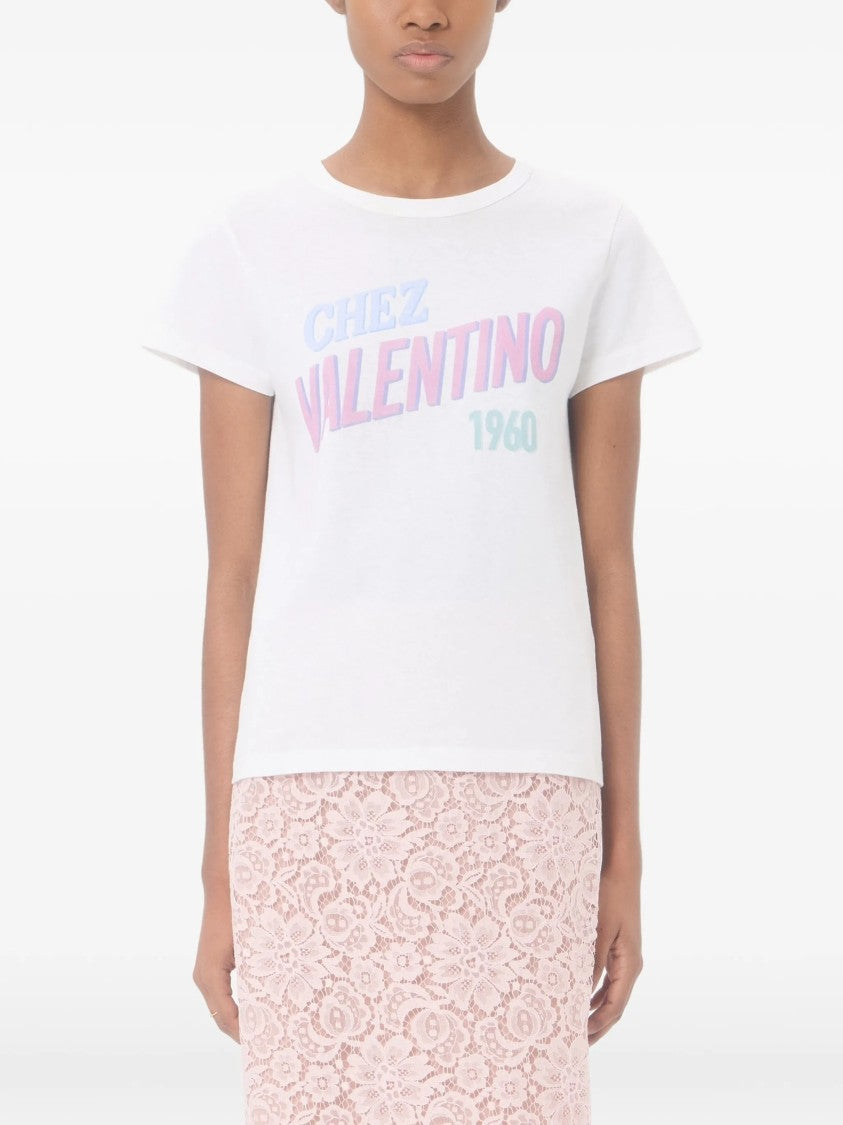 Valentino Pastel Graphic Design Cotton T-Shirt