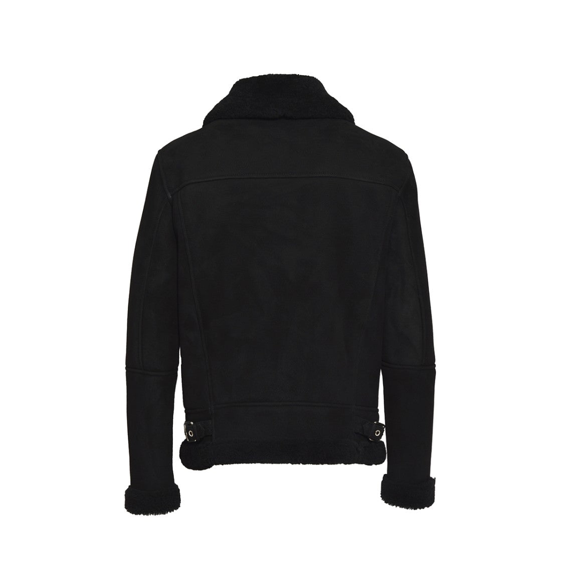 Dfour Black Suede Shearling Jacket
