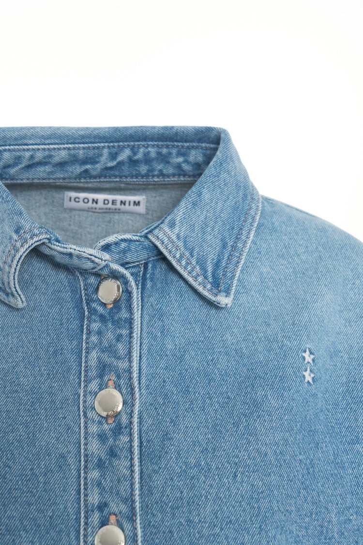 Icon Denim Cropped Denim Shirt 'Amber'