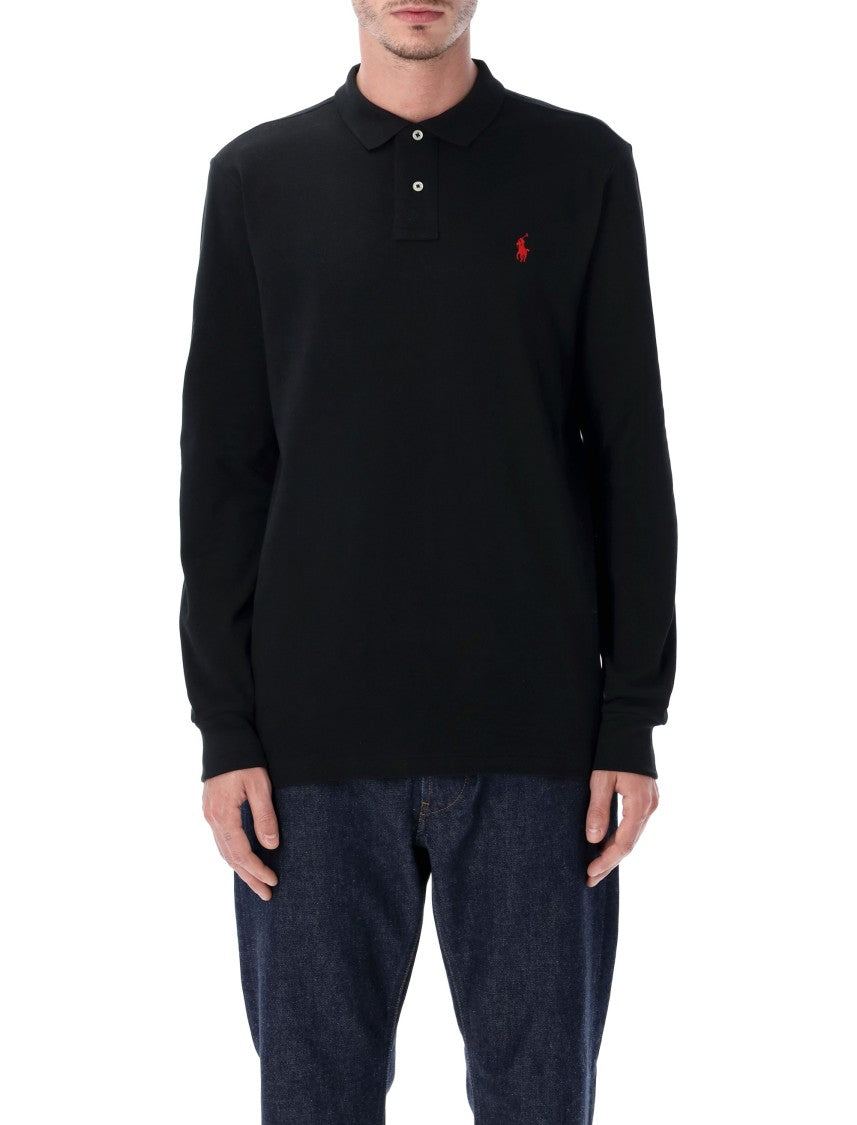 Polo Ralph Lauren Long-Sleeve Cotton Piqué Polo Shirt Custom Slim-Fit