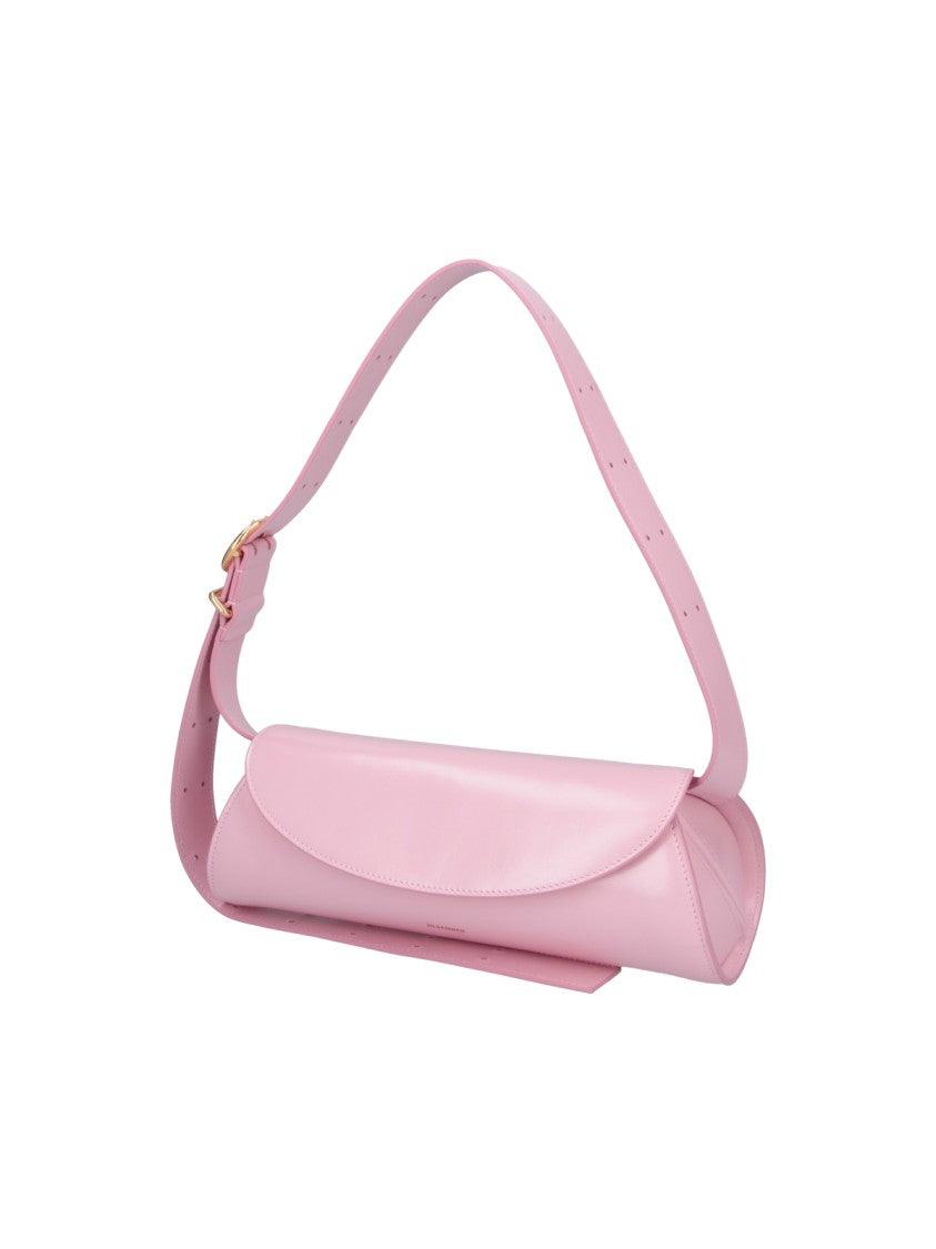 Jil Sander Pink Cannolo Cylindrical Leather Shoulder Bag