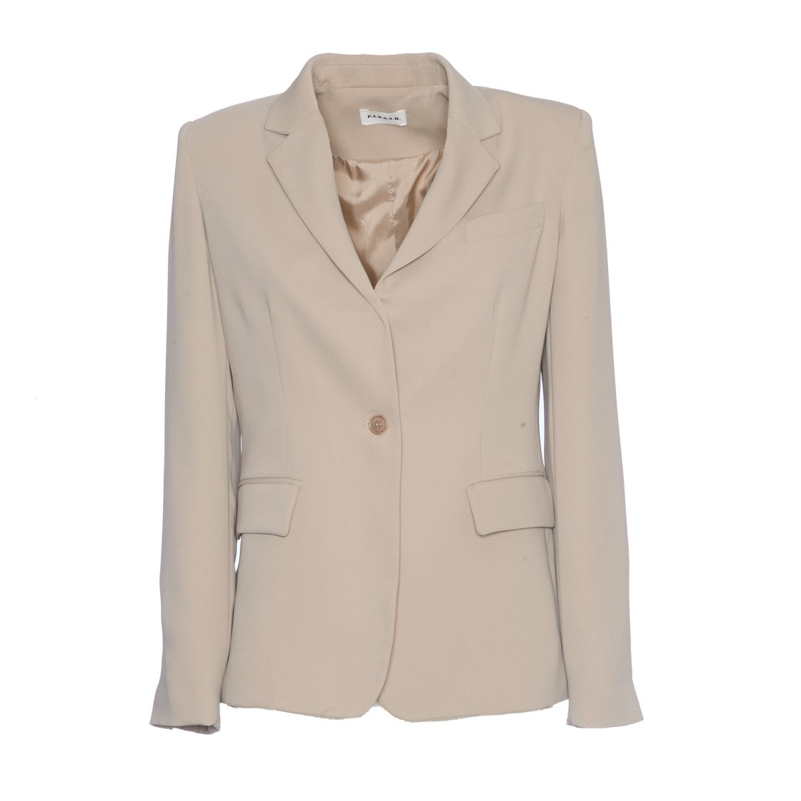 Parosh Single-Button Blazer With Tailored Silhouette In Sabbia