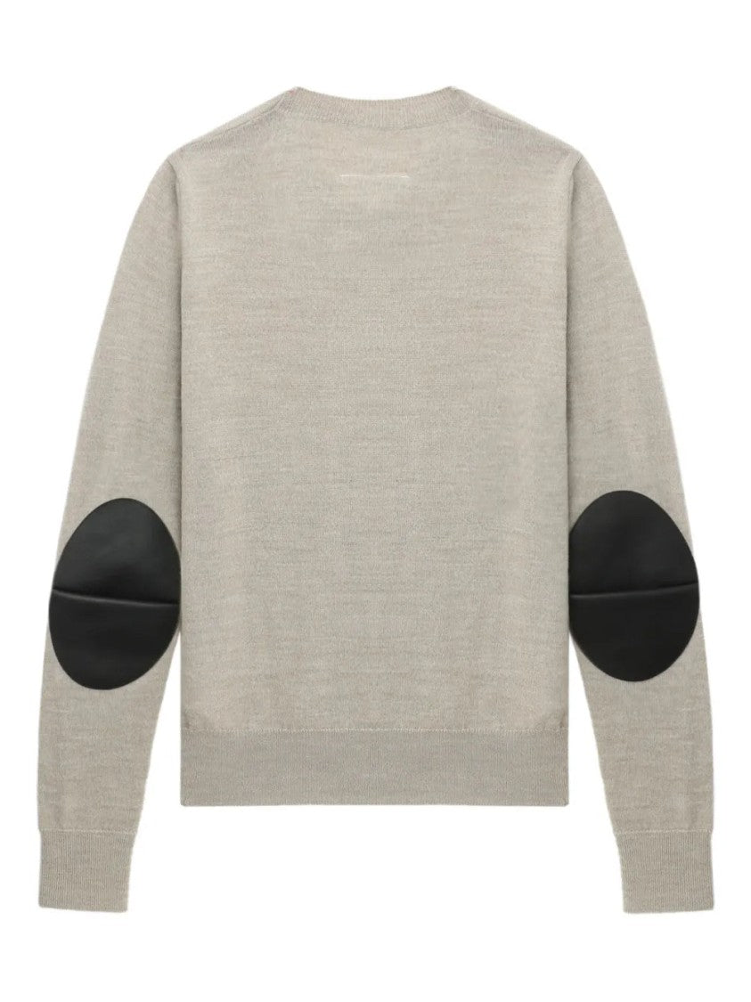 Mm6 By Maison Margiela Elbow-Patch Crew-Neck Sweater