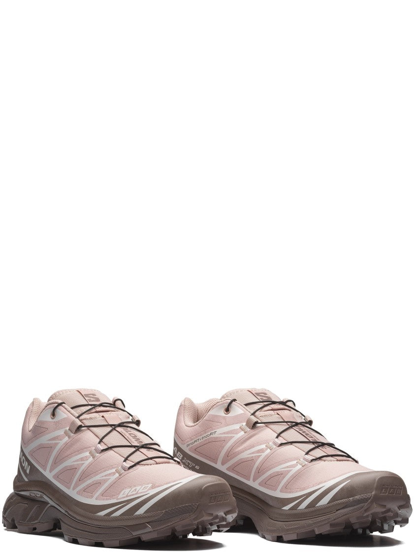 Salomon Pink Brown Xt-6 Mesh Quick-Lace Sneakers