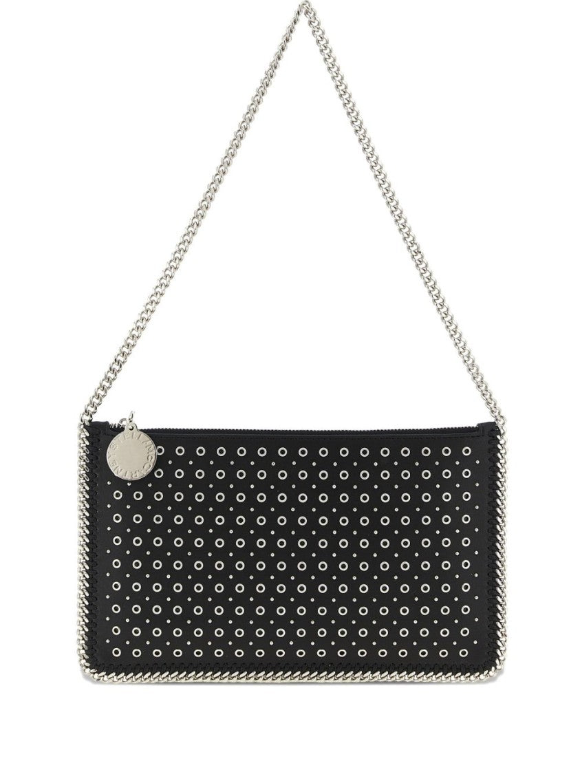 Stella Mccartney Black Clutch With Stud Embellishments