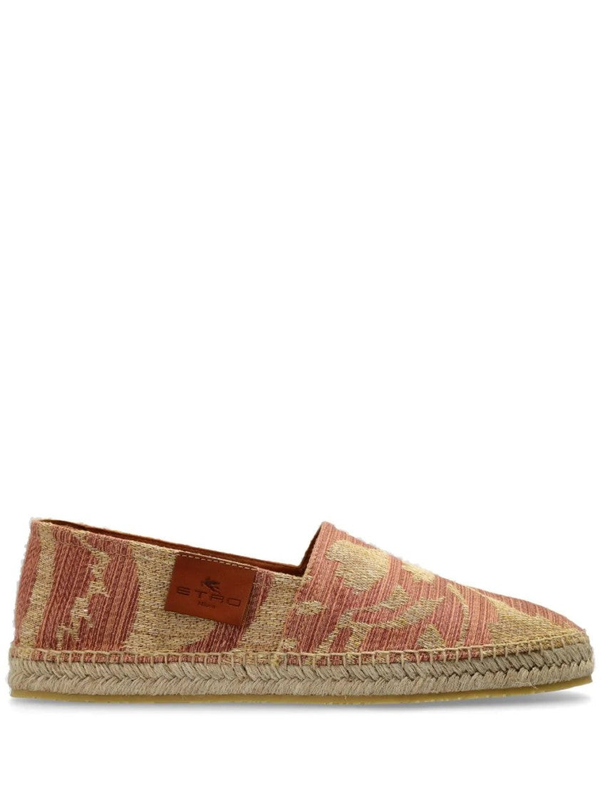 Etro Textured Linen Espadrilles With Print