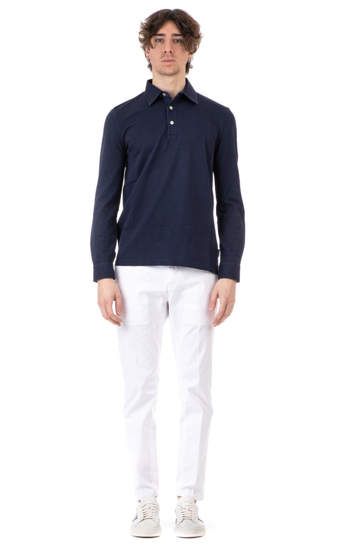 Ballantyne Long Sleeve Cotton Piquet Polo