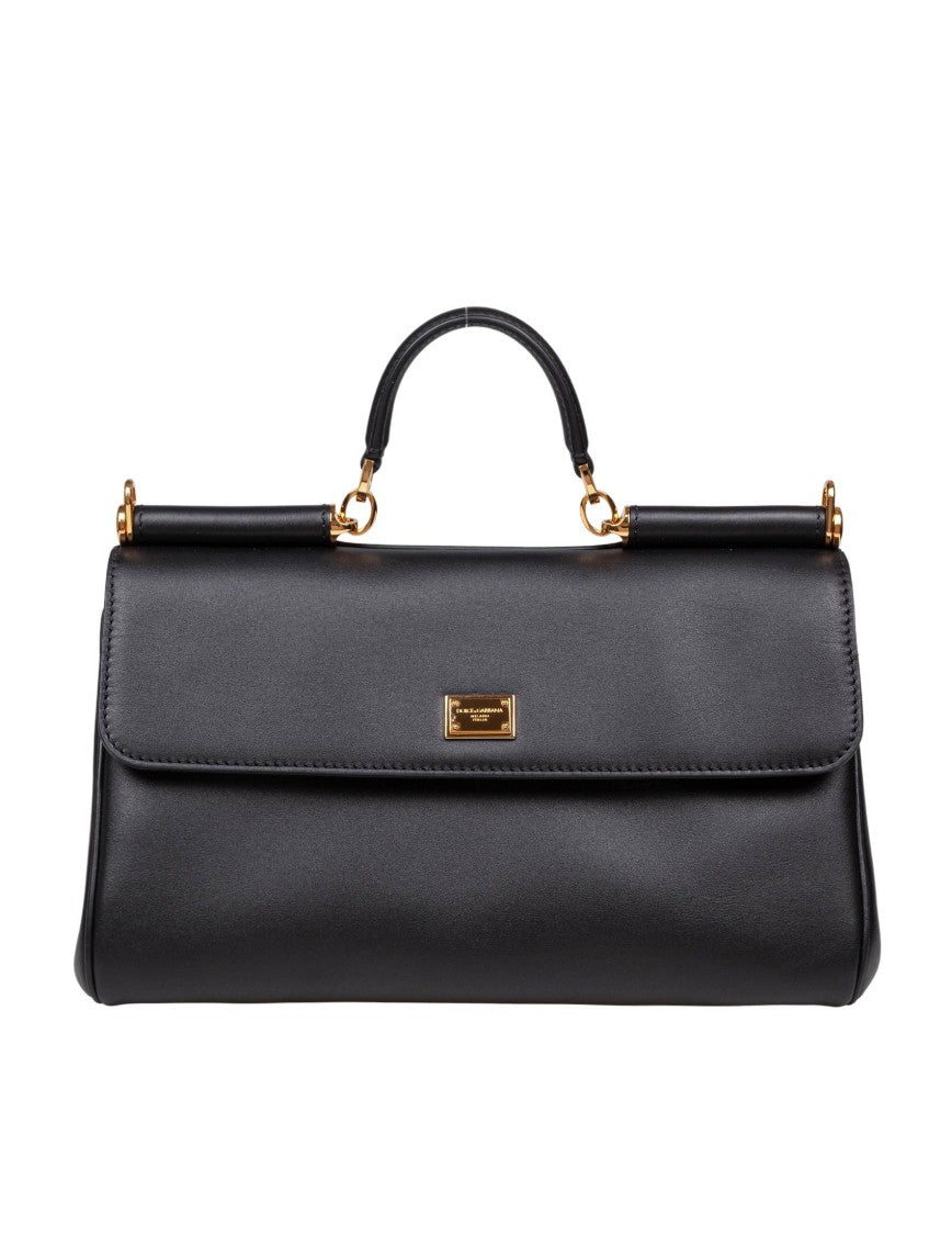 Dolce & Gabbana Vintage My Sicily Bag In Black Leather
