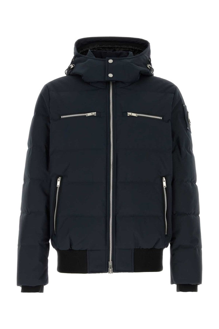 Moose Knuckles Navy Blue Polyester Cloud Bomber Down Jacket