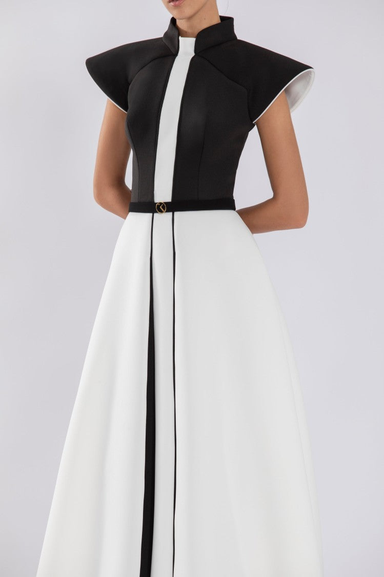 Saiid Kobeisy Neoprene Dress With Wide Shoulders