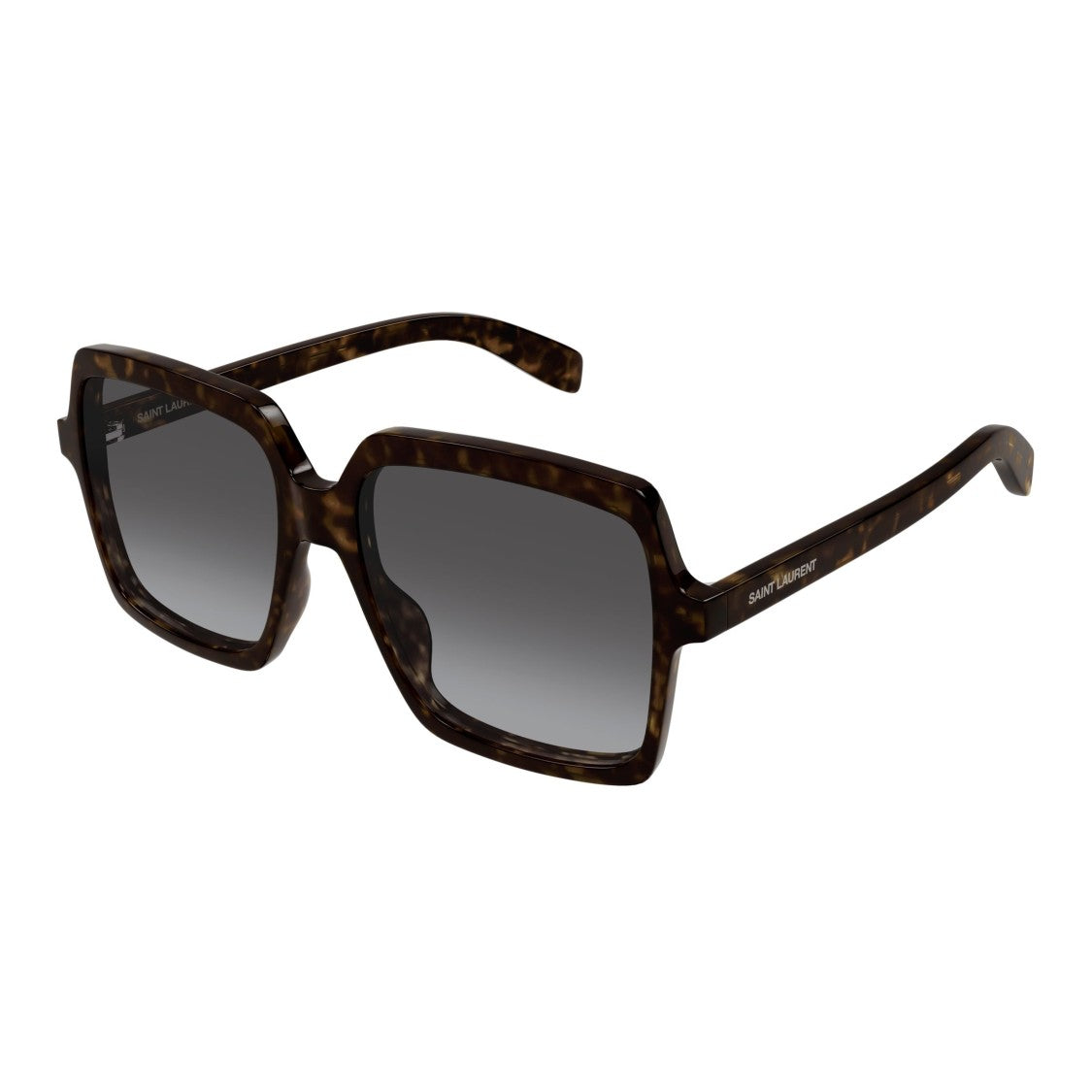 Saint Laurent Oversized Square Sunglasses With Tortoiseshell Pattern And Gradient Lenses