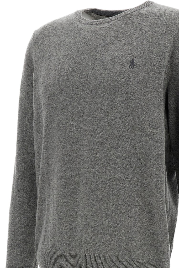 Polo Ralph Lauren Wool Crewneck Pullover Sweater With Embroidered Logo