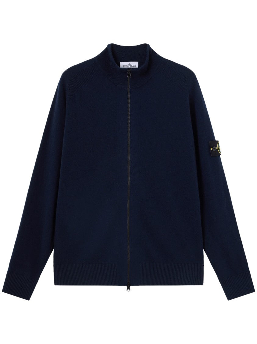 Stone Island Navy Blue Zip-Up Sweater
