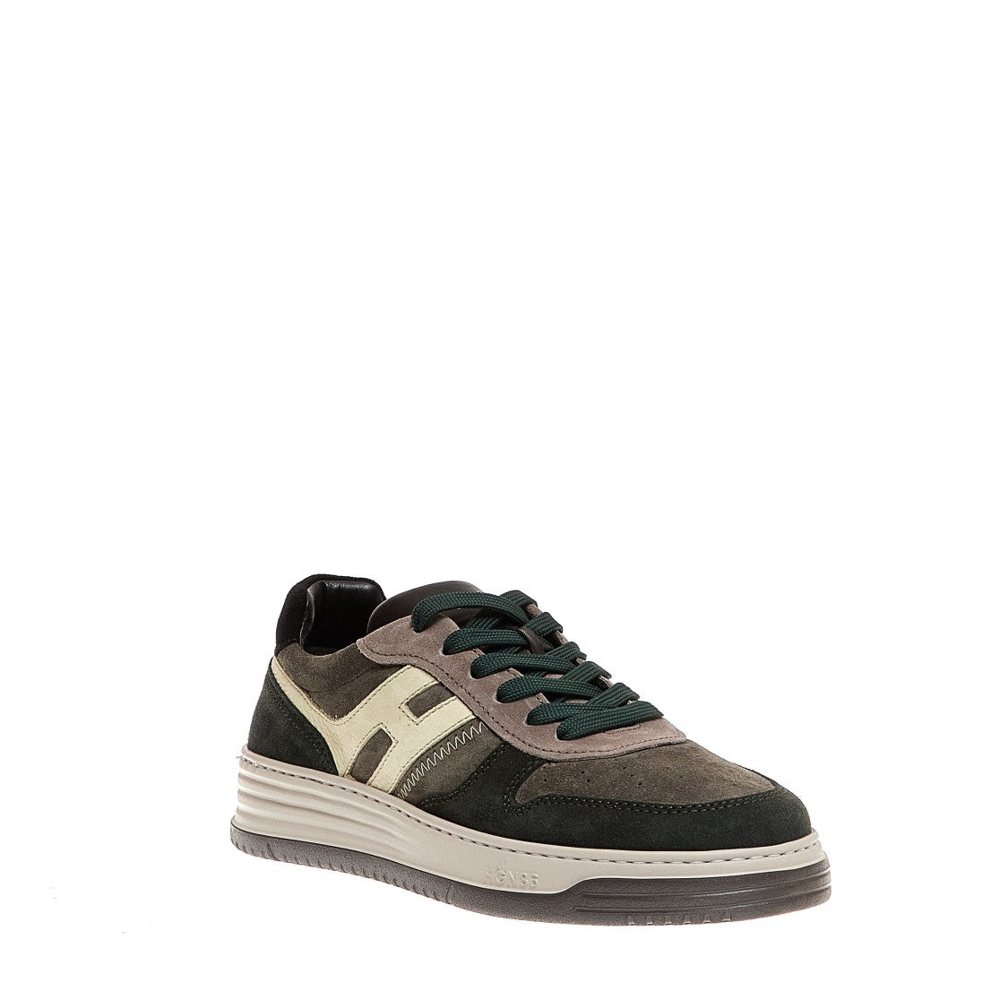 Hogan Green Suede Basketball Sneakers