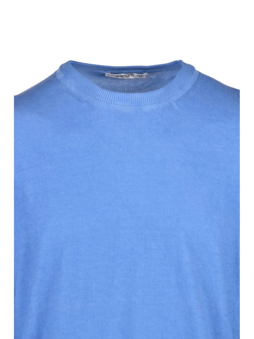 Kangra Light Blue Crew Neck Cotton Men Sweater