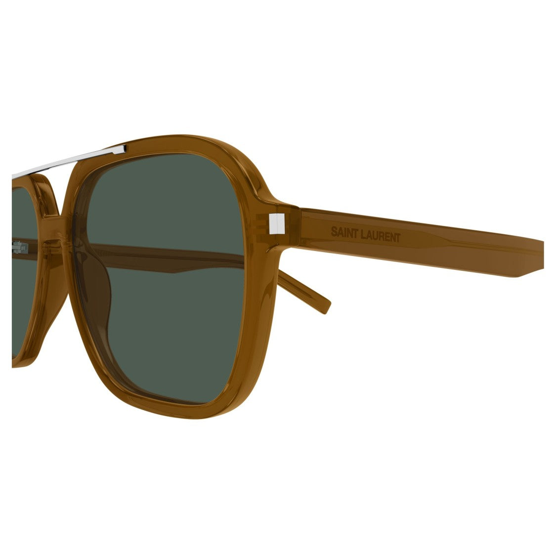 Saint Laurent Oversized Square Frame Sunglasses With Silver Accents