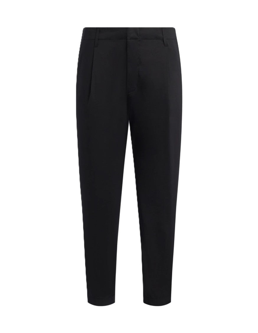 Dondup Black Tailored Slim Zipper Detail Cropped Pants