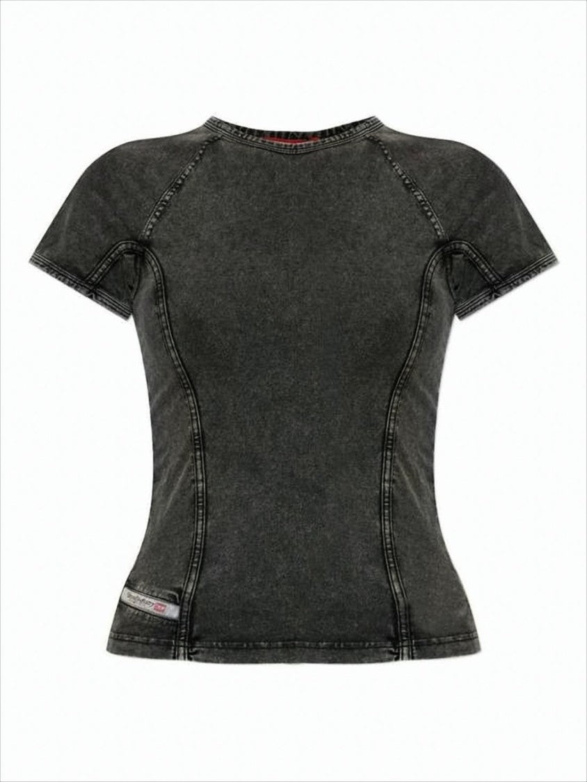 Diesel Fitted Short-Sleeve Top With Contrast Stitching