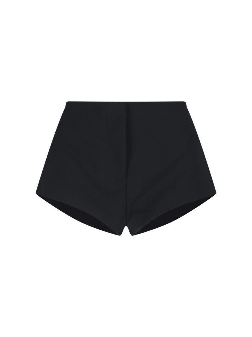 Entire Studios Black Tailored Flared Hem Shorts