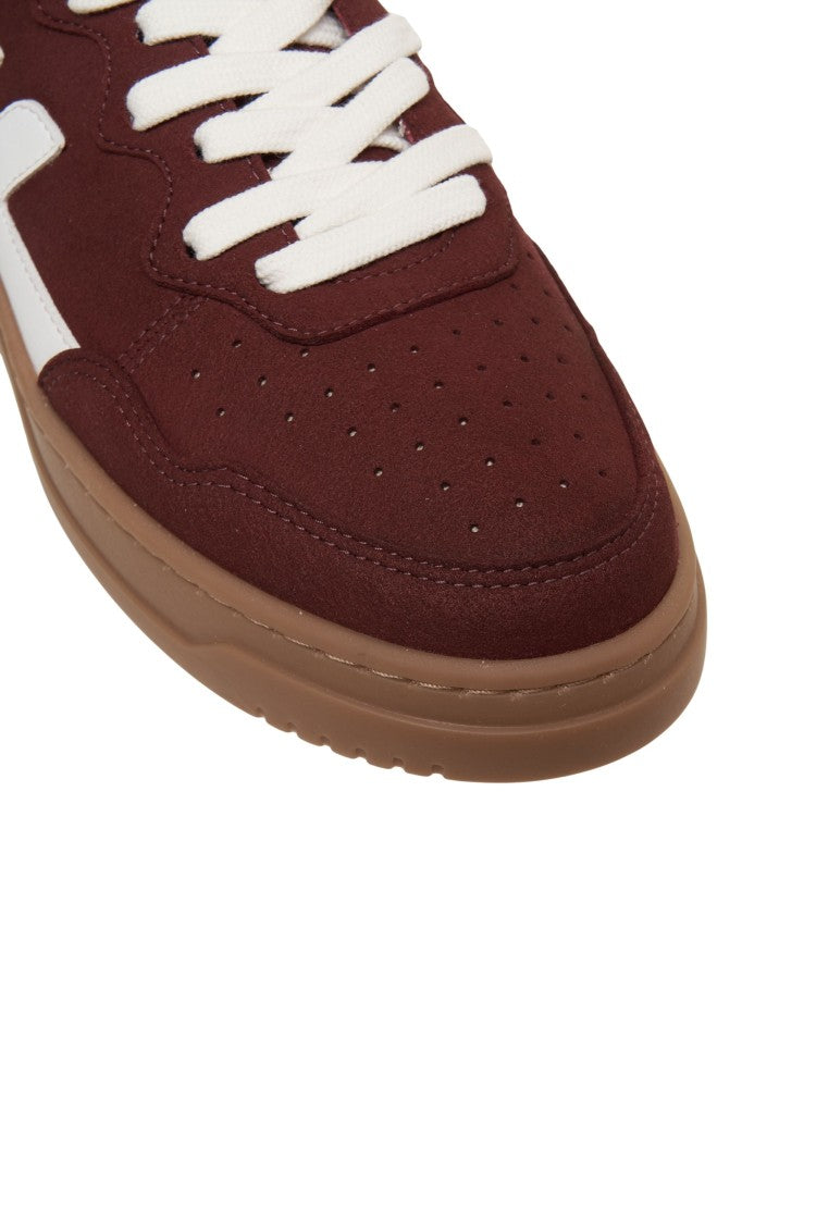 Zeta Burgundy Platform Sneakers With Distinctive Logo Details