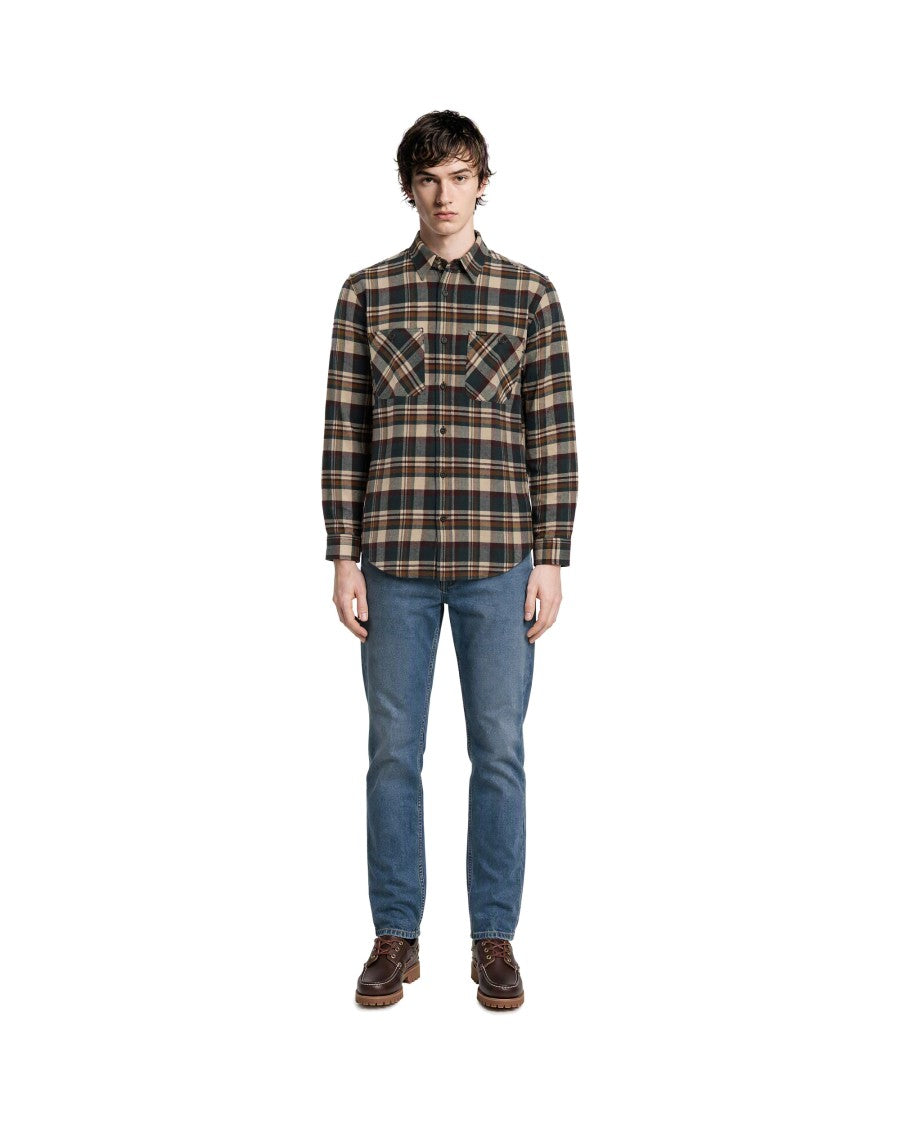 Filson Green Plaid Flannel Cotton Shirt