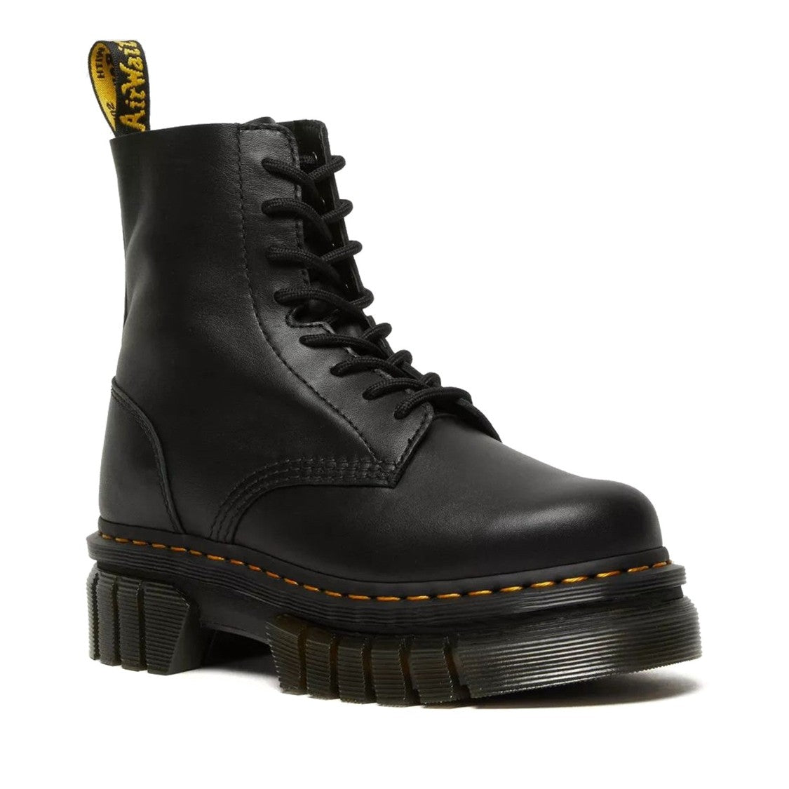 Dr. Martens Black Audrick Nappa Lux Smooth Leather Ankle Boots