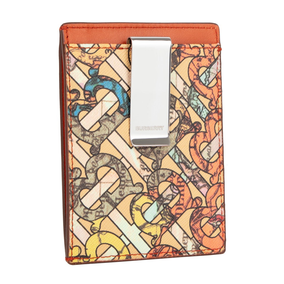 Burberry Multicoloured Card Case With Tb Monogram And Map Print