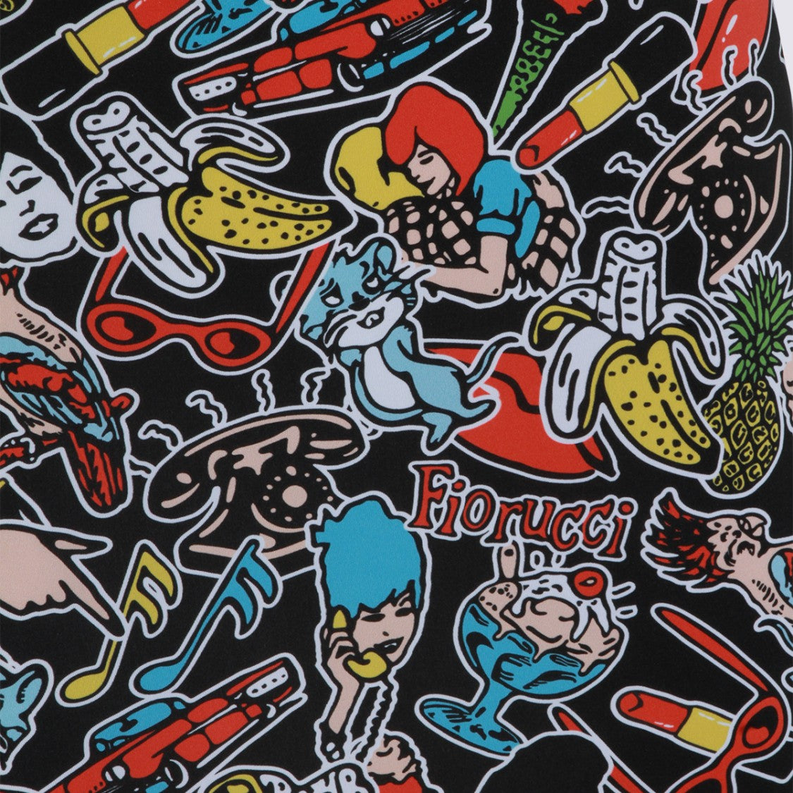 Fiorucci Eclectic Print Mini Dress With Playful Motifs
