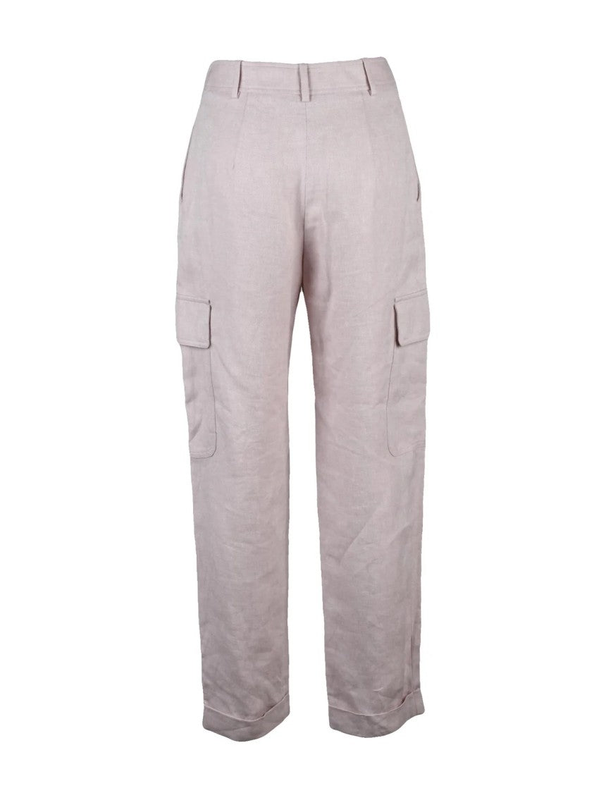 Eleventy Eleventy Linen Cargo Trousers - Pink