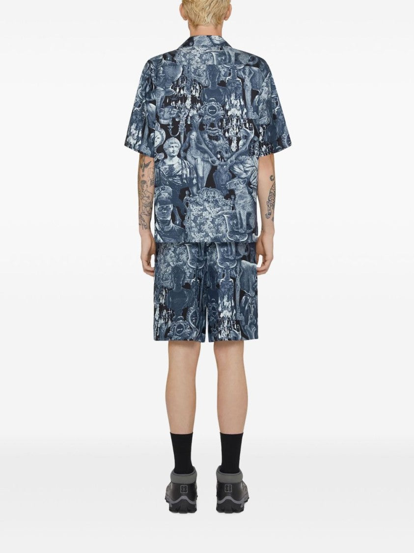 Givenchy Hubert Objects Print Silk Shorts