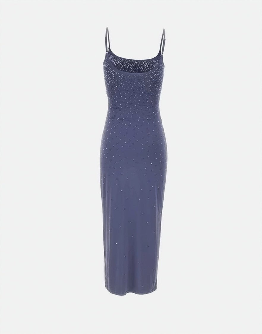 Mc2 Saint Barth Gradient Embellished Midi Dress With Spaghetti Straps