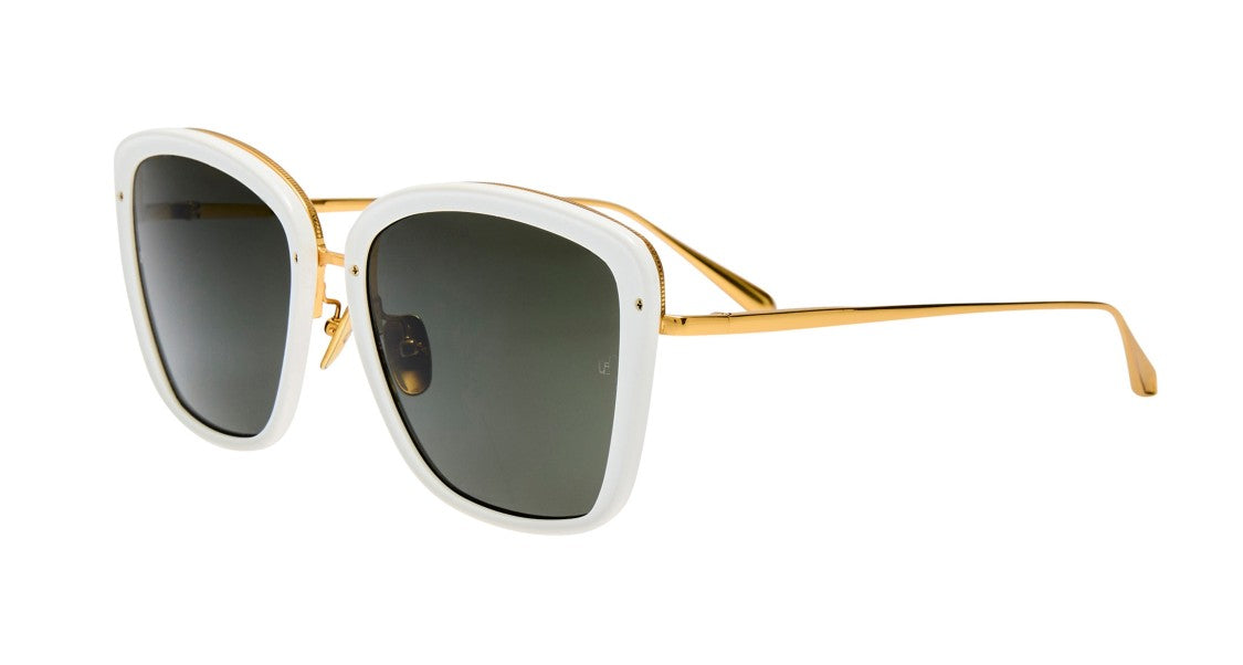 Linda Farrow Lfl Bold Oversized Square Sunglasses With Gold-Toned Accents