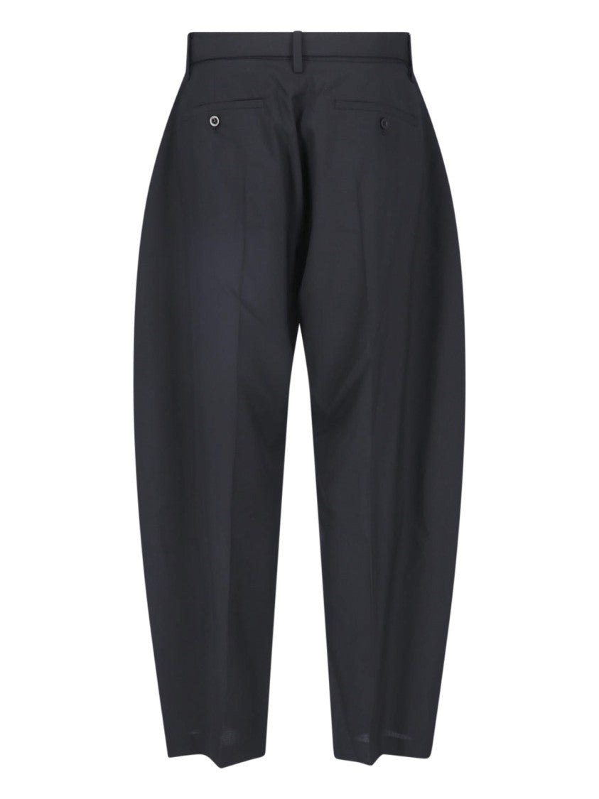 Sacai Mid-Rise Wide-Leg Trousers With Removable Belt And Structured Pockets