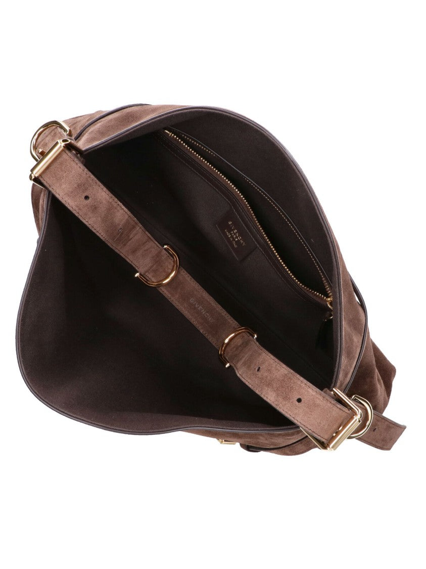 Givenchy Brown Voyou Suede Medium Shoulder Bag