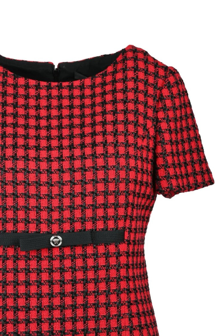 Versace Collection Bouclé Dress - Red/Black