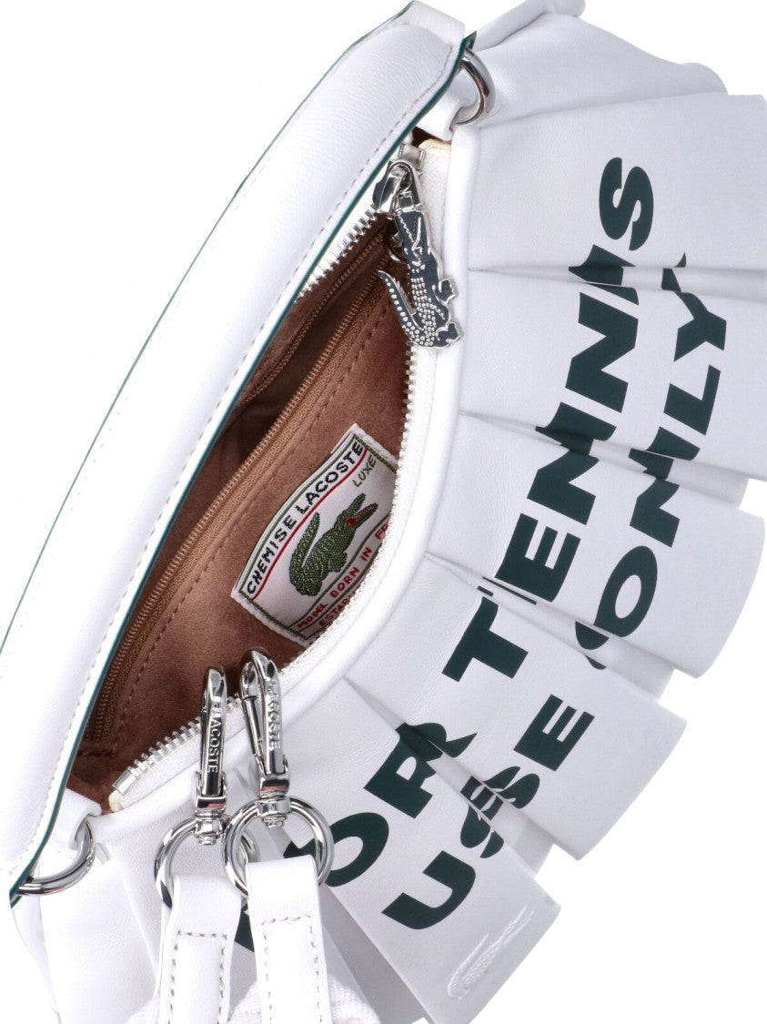 Lacoste White Lenglen Small Contrast Logo Bag