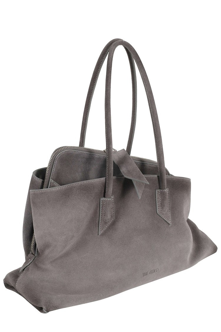 The Attico Grey La Passeggiata Medium Suede Tote Bag