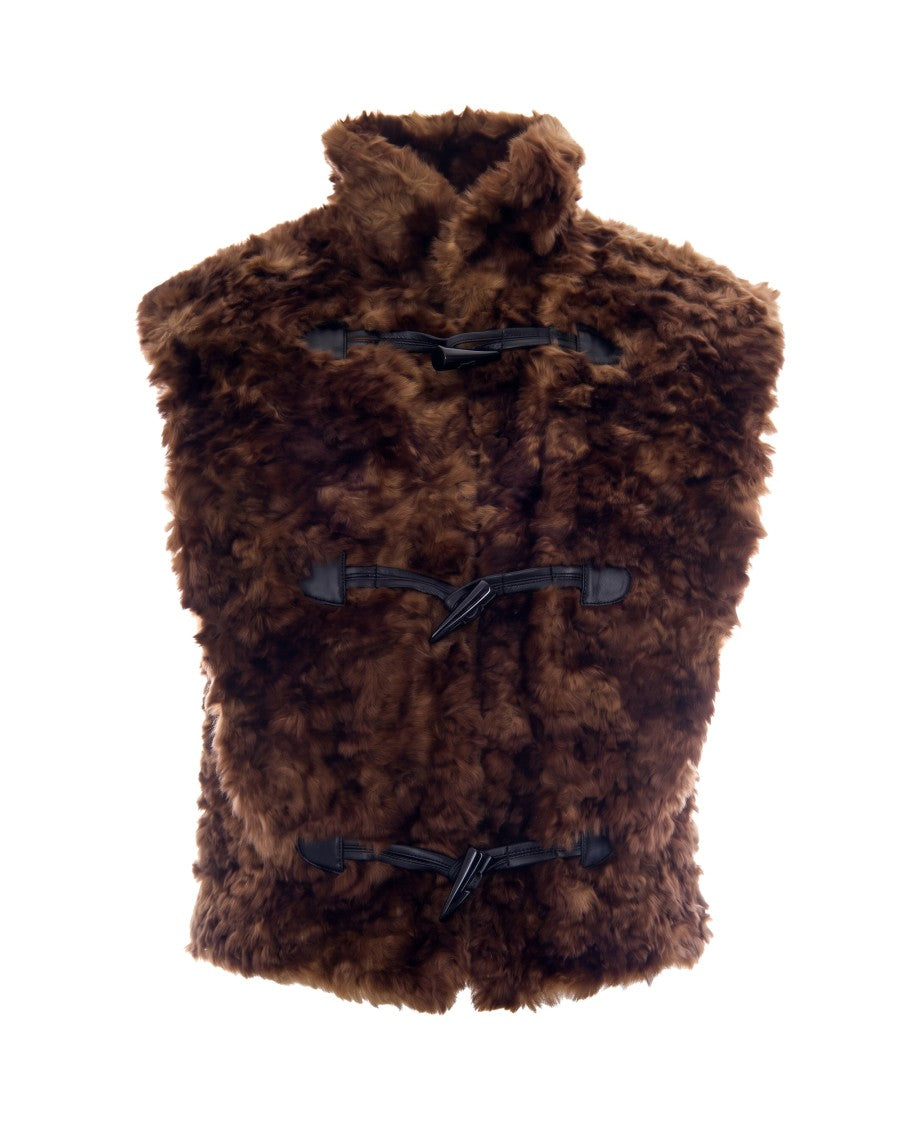 Isabel Marant Étoile Brown Sleeveless Faux Fur Vest